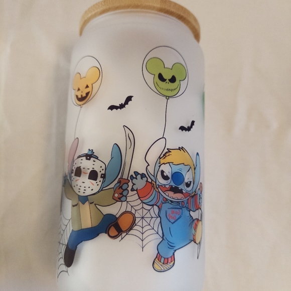 Stitch frosted glass cup - Picture 5 of 5